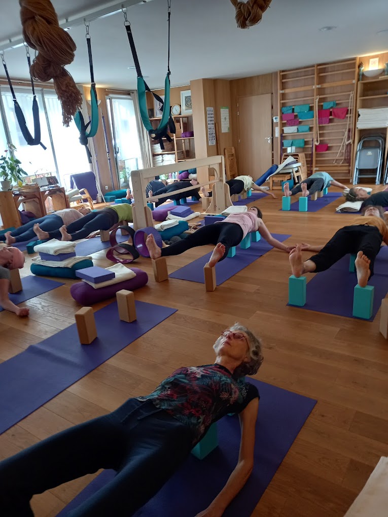Cours de Yoga Iyengar dans la salle du Centre de Yoga Vallée de Clisson